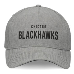 Chicago Blackhawks Fanatics Elements A-Frame Leather Strapback Hat - Heather Gray - NHL 200496202
