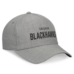 Chicago Blackhawks Fanatics Elements A-Frame Leather Strapback Hat - Heather Gray - NHL 200496202