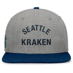 Seattle Kraken Fanatics Elements Flat Brim Leather Strapback Hat - Heather Gray - NHL 200496206