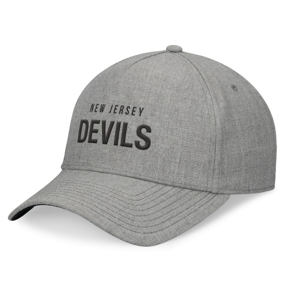 New Jersey Devils Fanatics Elements A-Frame Leather Strapback Hat - Heather Gray - NHL 200496207