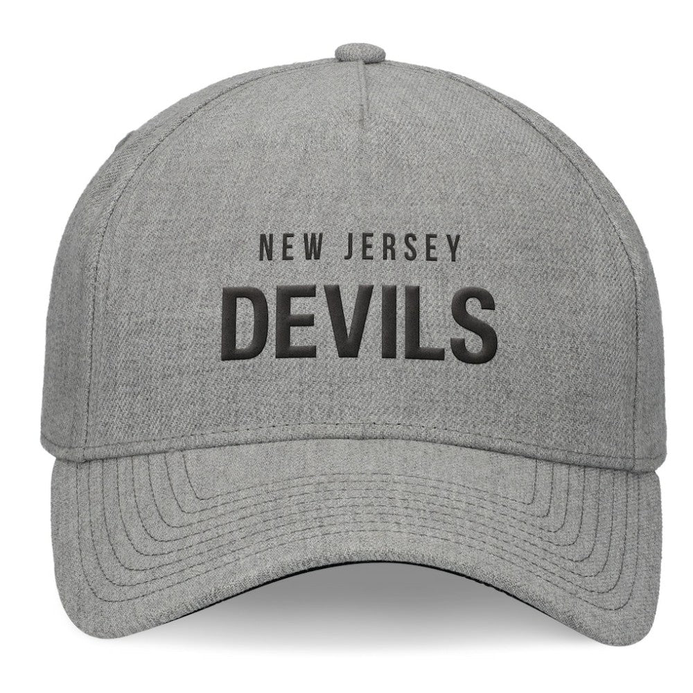 New Jersey Devils Fanatics Elements A-Frame Leather Strapback Hat - Heather Gray - NHL 200496207