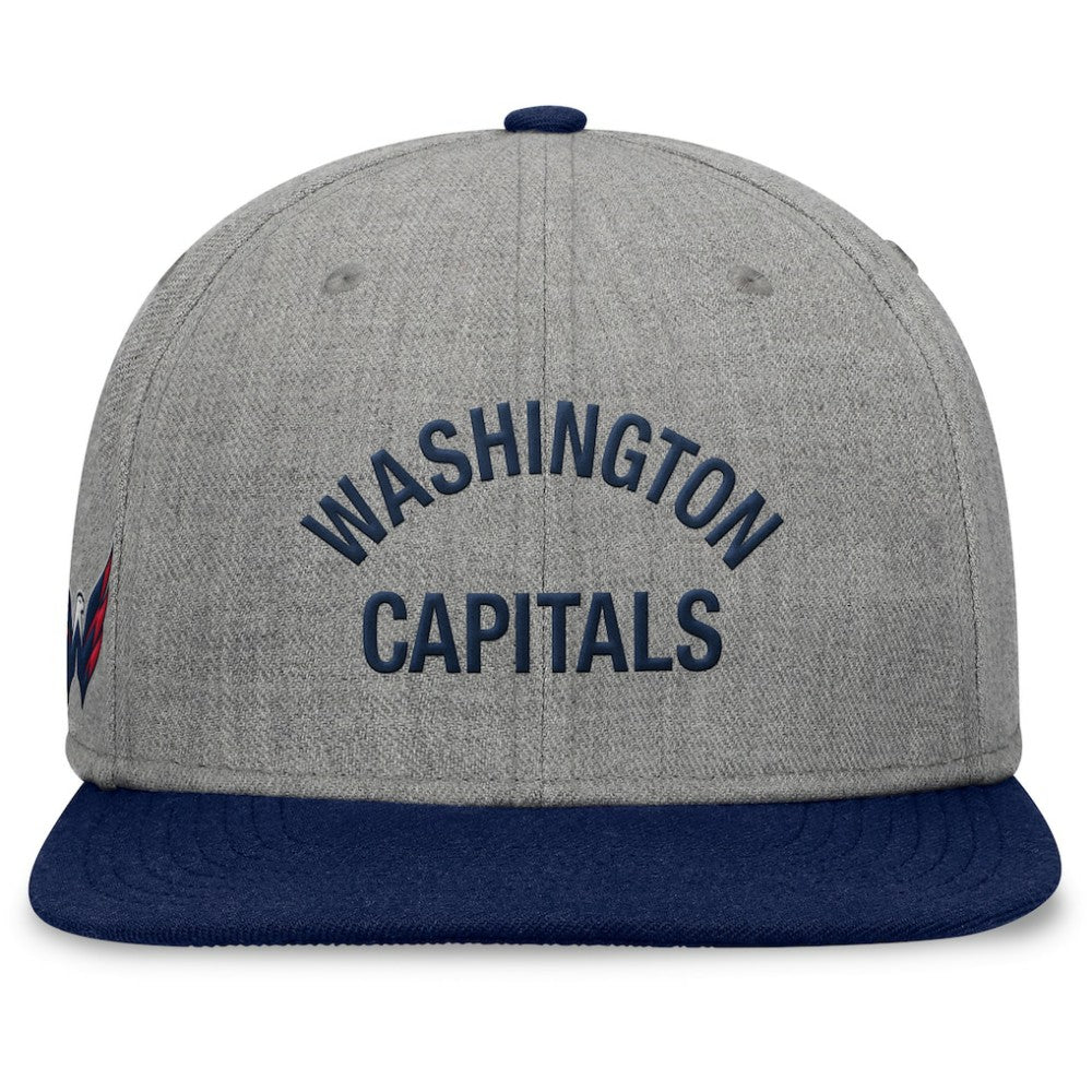 Washington Capitals Fanatics Elements Flat Brim Leather Strapback Hat - Heather Gray - NHL 200496210