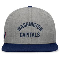 Washington Capitals Fanatics Elements Flat Brim Leather Strapback Hat - Heather Gray - NHL 200496210
