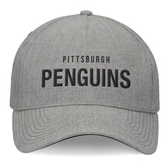 Pittsburgh Penguins Fanatics Elements A-Frame Leather Strapback Hat - Heather Gray - NHL 200496211