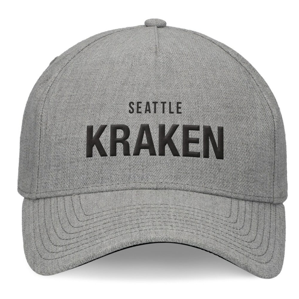 Seattle Kraken Fanatics Elements A-Frame Leather Strapback Hat - Heather Gray - NHL 200496212