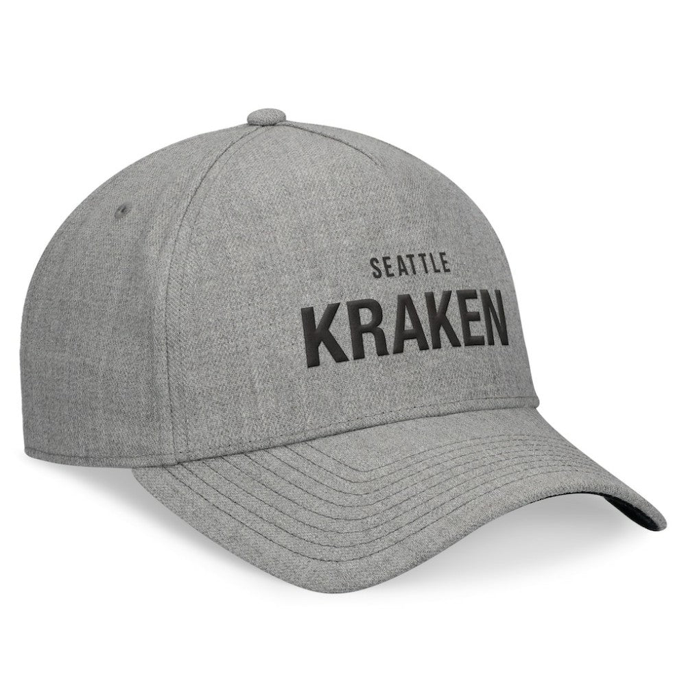 Seattle Kraken Fanatics Elements A-Frame Leather Strapback Hat - Heather Gray - NHL 200496212