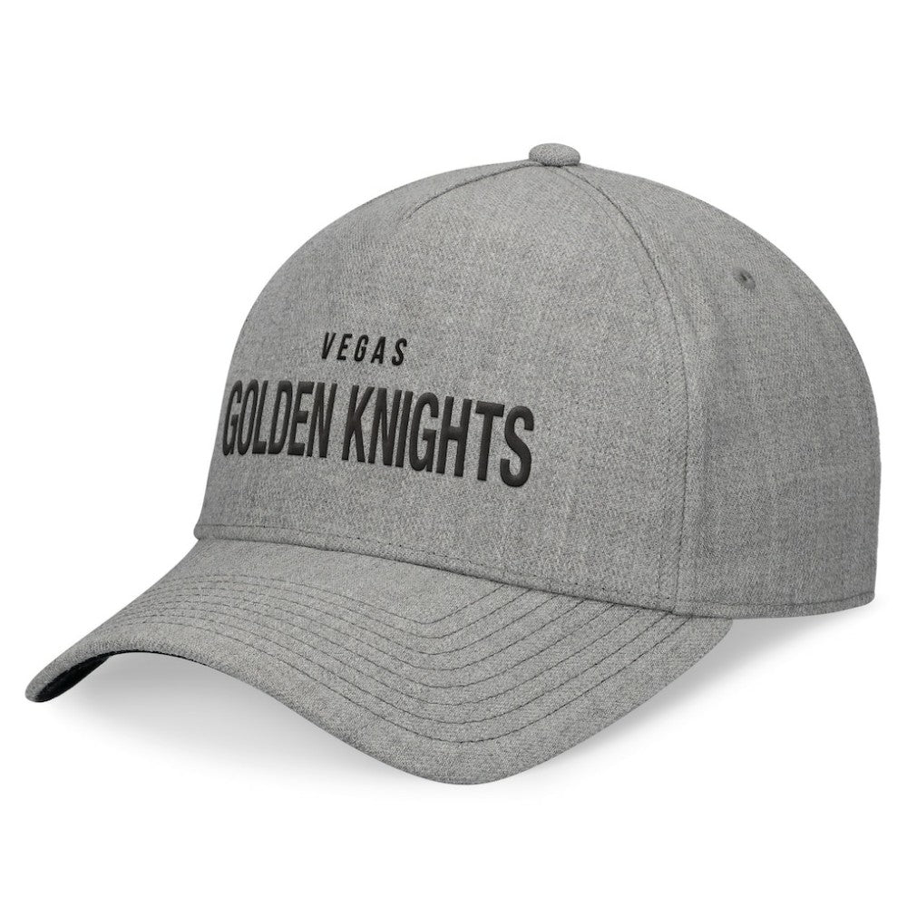 Vegas Golden Knights Fanatics Elements A-Frame Leather Strapback Hat - Heather Gray - NHL 200496213