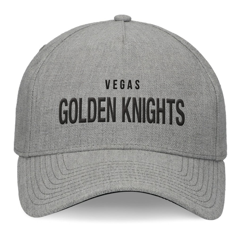 Vegas Golden Knights Fanatics Elements A-Frame Leather Strapback Hat - Heather Gray - NHL 200496213