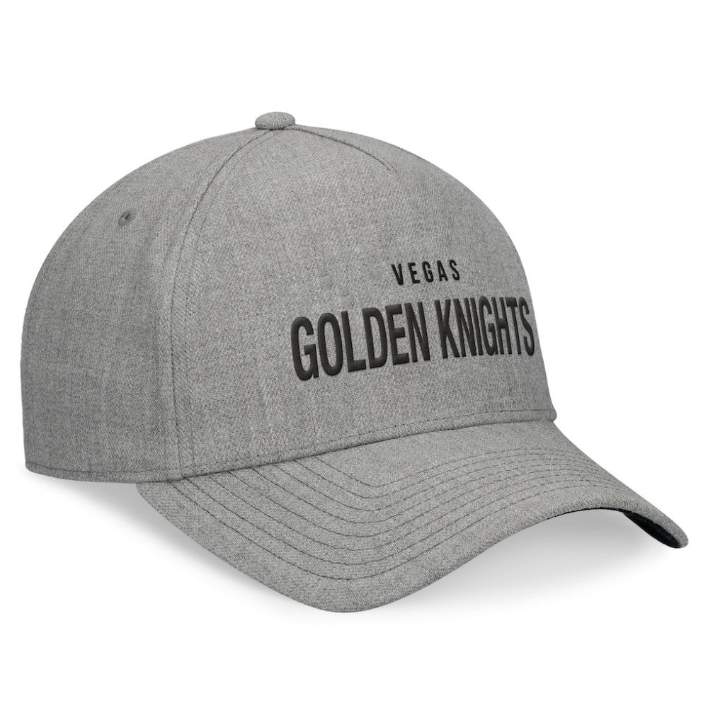 Vegas Golden Knights Fanatics Elements A-Frame Leather Strapback Hat - Heather Gray - NHL 200496213