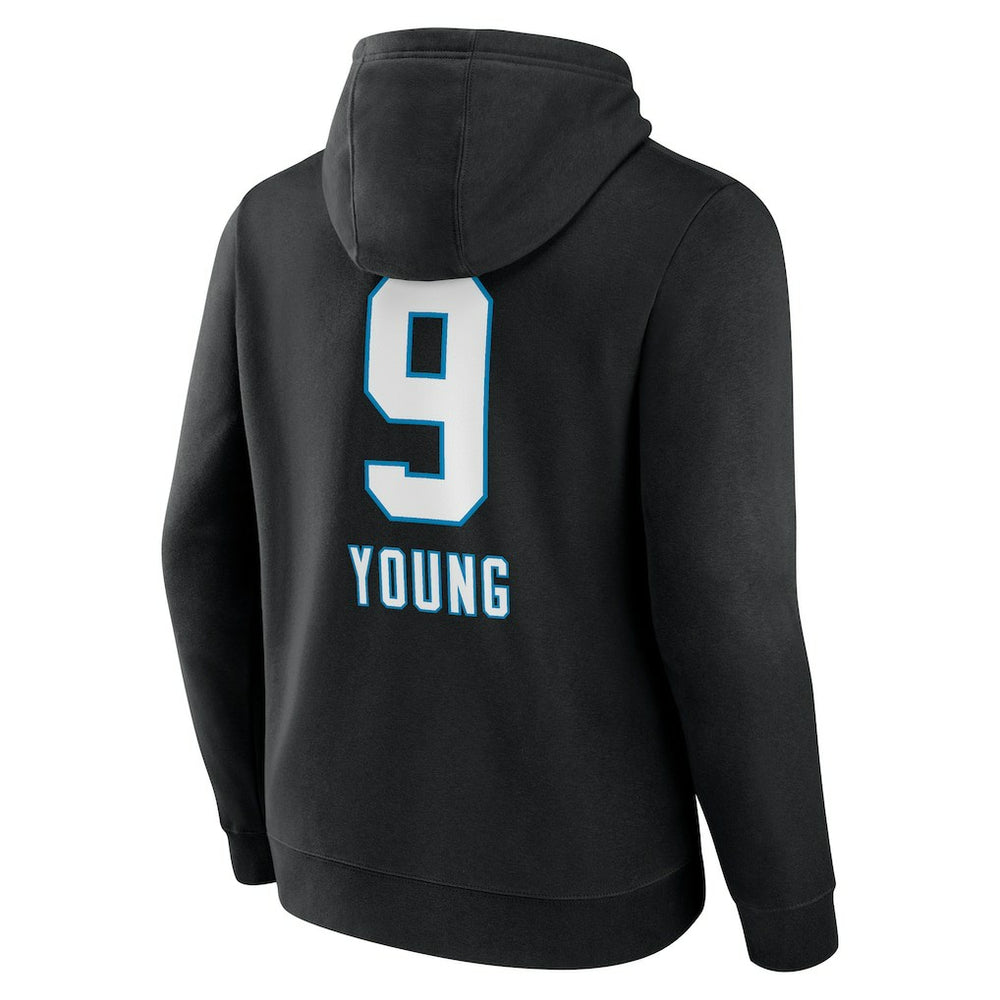 Bryce Young Carolina Panthers Team Wordmark Name & Number Pullover Hoodie Black