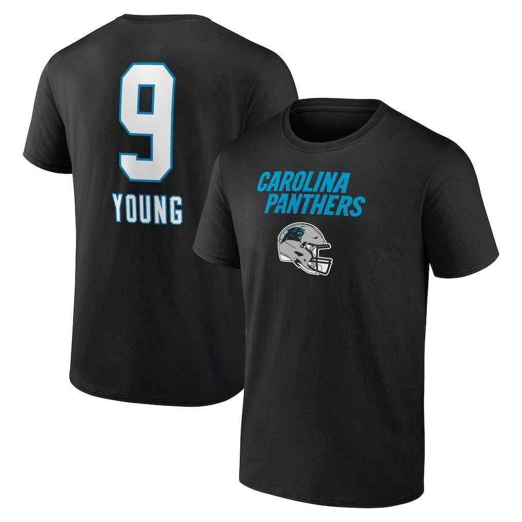 Bryce Young Carolina Panthers Team Wordmark Name & Number T-Shirt Black