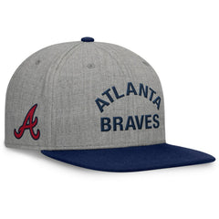Atlanta Braves Fanatics Elements Flat Brim Snapbuckle Hat - Heather Gray/Navy - Fanatics Lifestyle