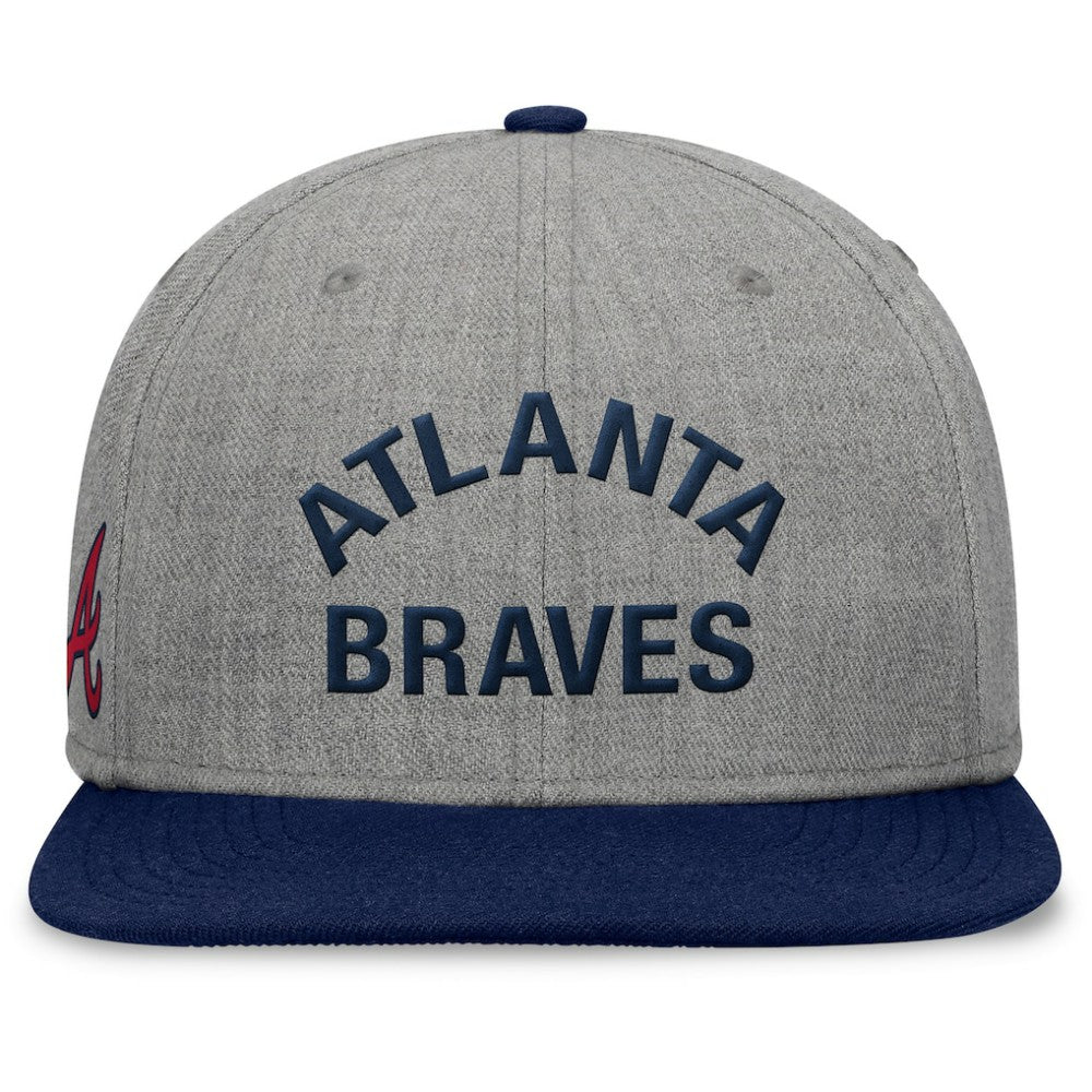 Atlanta Braves Fanatics Elements Flat Brim Snapbuckle Hat - Heather Gray/Navy - Fanatics Lifestyle