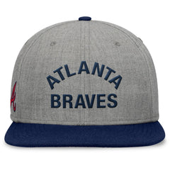 Atlanta Braves Fanatics Elements Flat Brim Snapbuckle Hat - Heather Gray/Navy - Fanatics Lifestyle