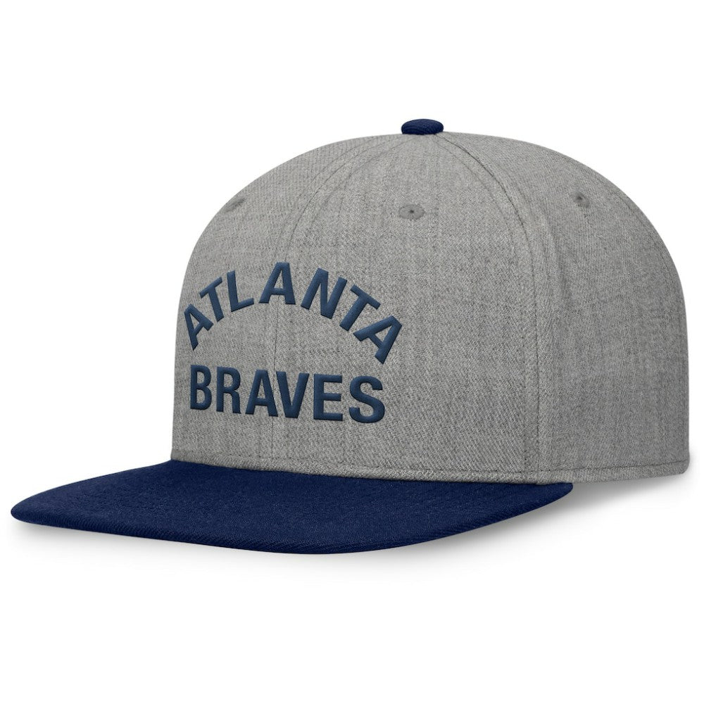 Atlanta Braves Fanatics Elements Flat Brim Snapbuckle Hat - Heather Gray/Navy - Fanatics Lifestyle