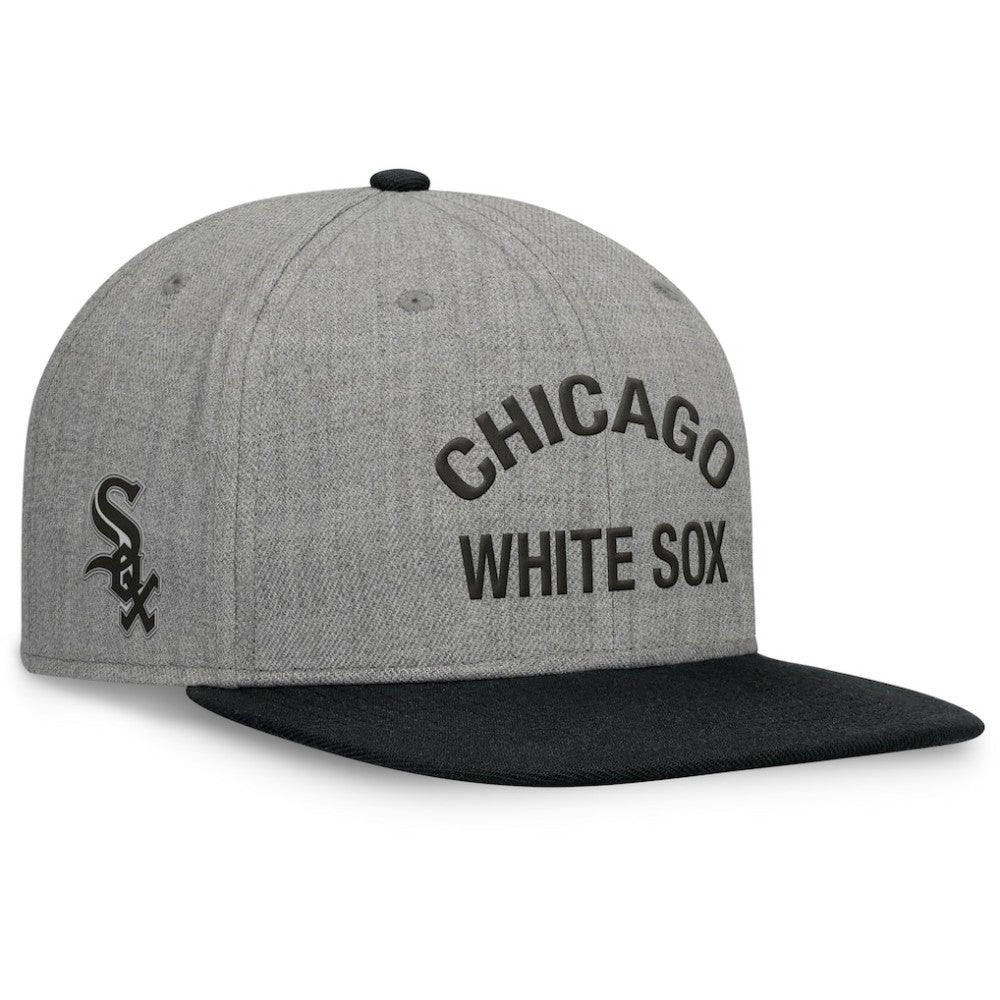 Chicago White Sox Fanatics Elements Flat Brim Snapbuckle Hat - Heather Gray/Black - Fanatics Sale