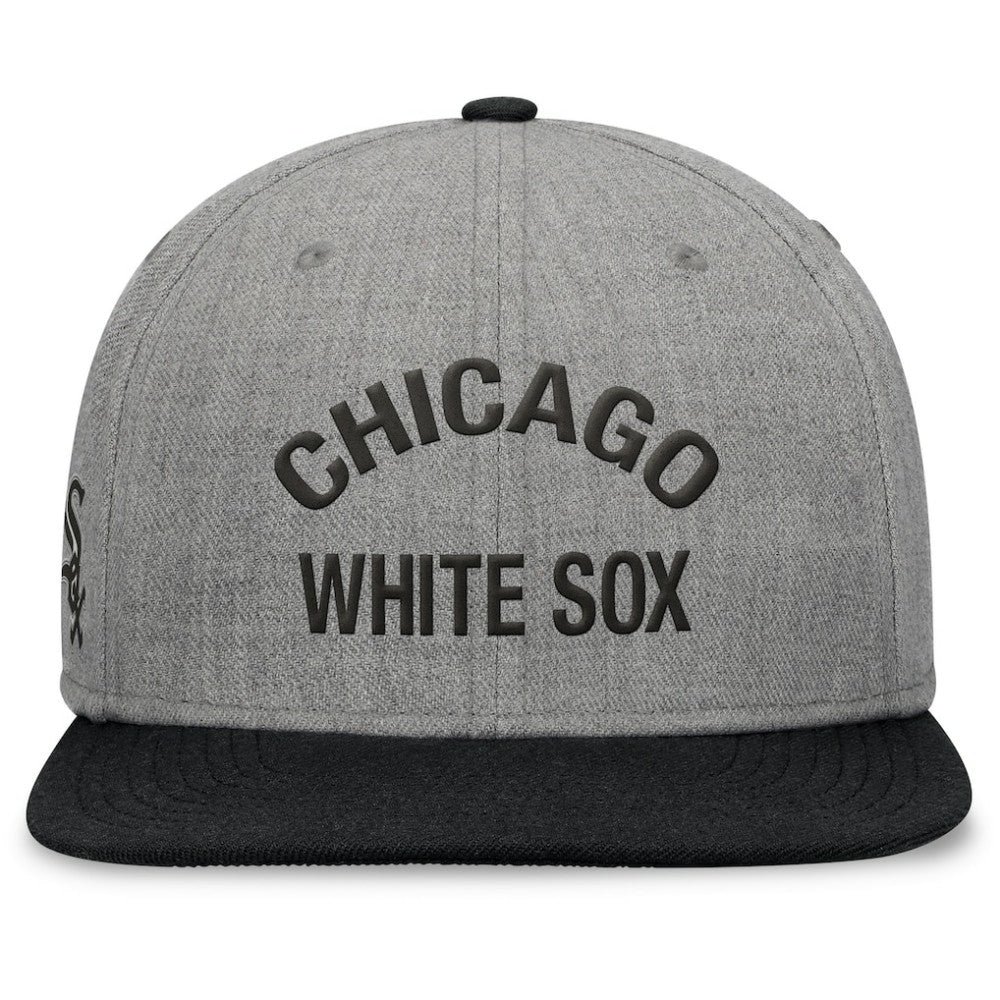 Chicago White Sox Fanatics Elements Flat Brim Snapbuckle Hat - Heather Gray/Black - Fanatics Sale