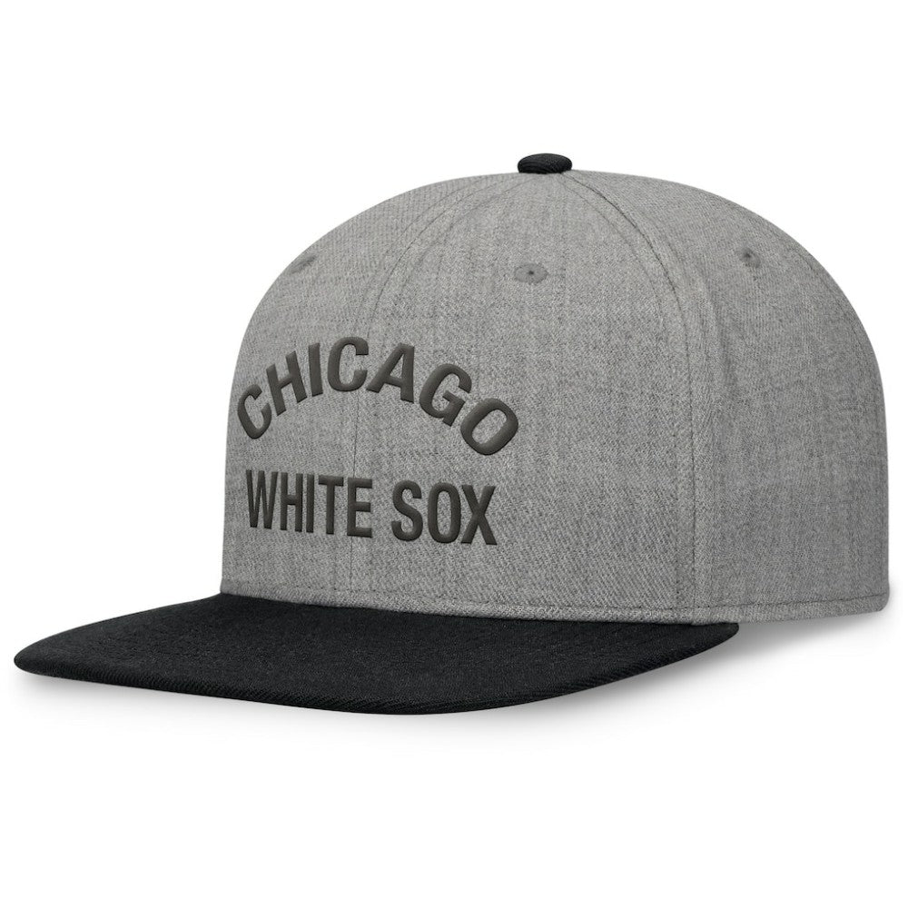Chicago White Sox Fanatics Elements Flat Brim Snapbuckle Hat - Heather Gray/Black - Fanatics Sale
