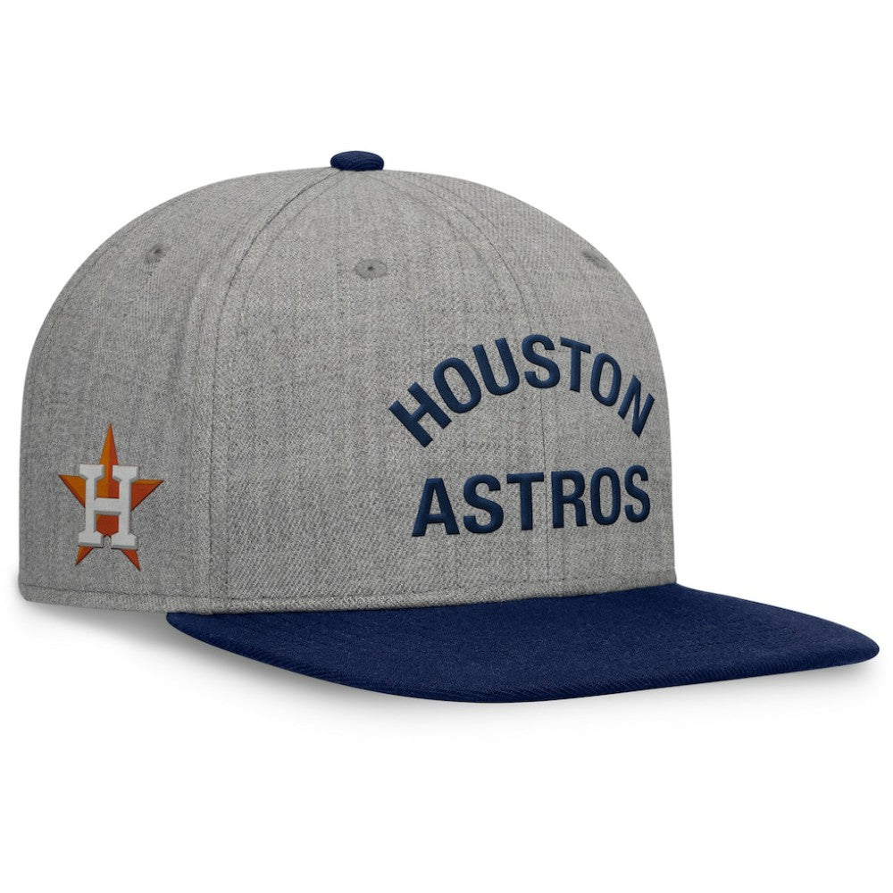 Houston Astros Fanatics Elements Flat Brim Snapbuckle Hat - Heather Gray/Navy - Fanatics Sale