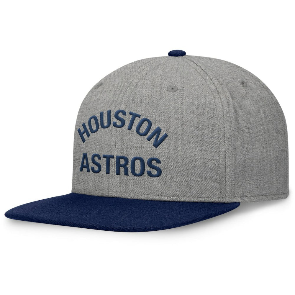 Houston Astros Fanatics Elements Flat Brim Snapbuckle Hat - Heather Gray/Navy - Fanatics Sale