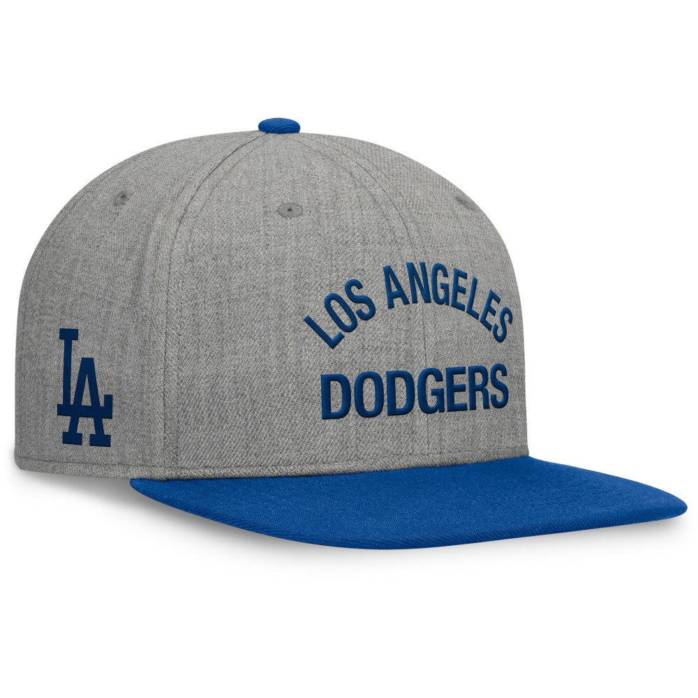 Los Angeles Dodgers Fanatics Elements Flat Brim Snapbuckle Hat - Heather Gray/Royal - Fanatics Discount