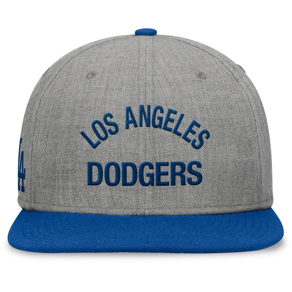 Los Angeles Dodgers Fanatics Elements Flat Brim Snapbuckle Hat - Heather Gray/Royal - Fanatics Discount