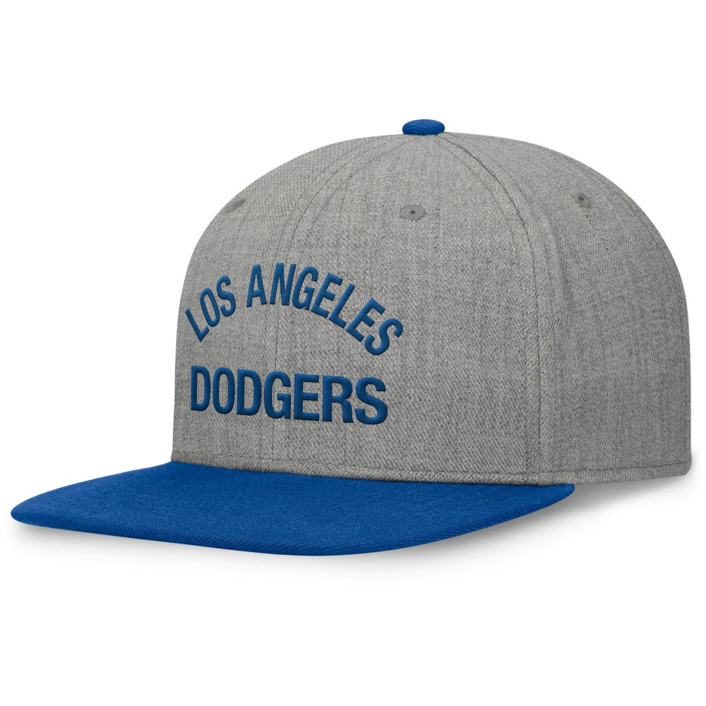 Los Angeles Dodgers Fanatics Elements Flat Brim Snapbuckle Hat - Heather Gray/Royal - Fanatics Discount