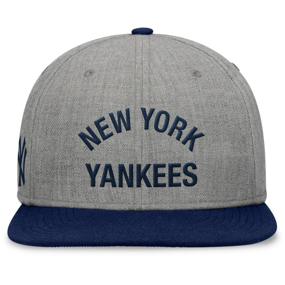 New York Yankees Fanatics Elements Flat Brim Snapbuckle Hat - Heather Gray/Navy - Fanatics Online