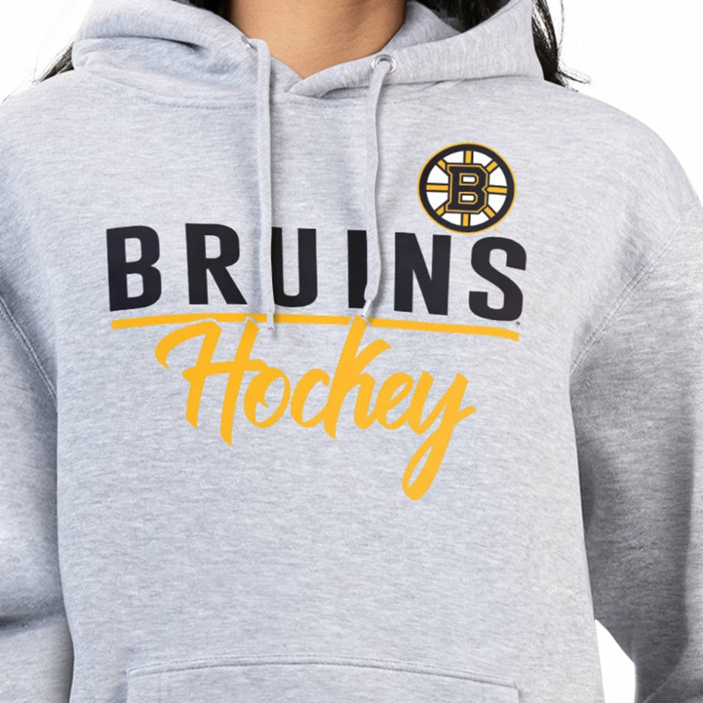 Boston Bruins G-III 4Her by Carl Banks Women's Team Sport Tri-Blend Fleece Hoodie - Heather Gray - NHL 200497132