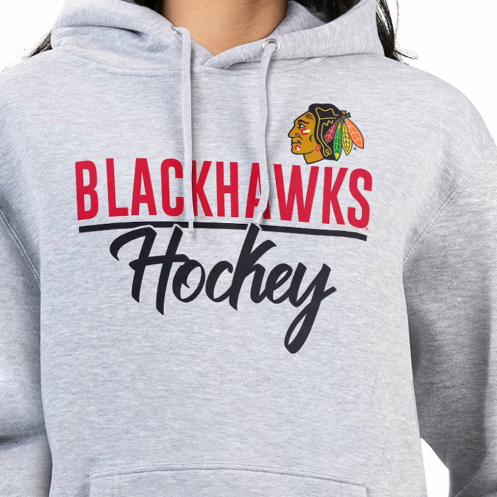 Chicago Blackhawks G-III 4Her by Carl Banks Women's Team Sport Tri-Blend Fleece Hoodie - Heather Gray - NHL 200497136