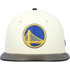 Golden State Warriors Faux Leather Visor Two-Tone 59FIFTY Fitted Hat for sale White/Black | New Era Lifestyle