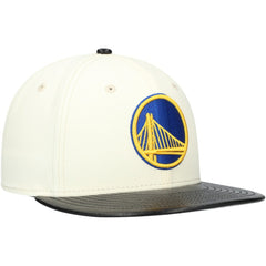 Golden State Warriors Faux Leather Visor Two-Tone 59FIFTY Fitted Hat for sale White/Black | New Era Lifestyle