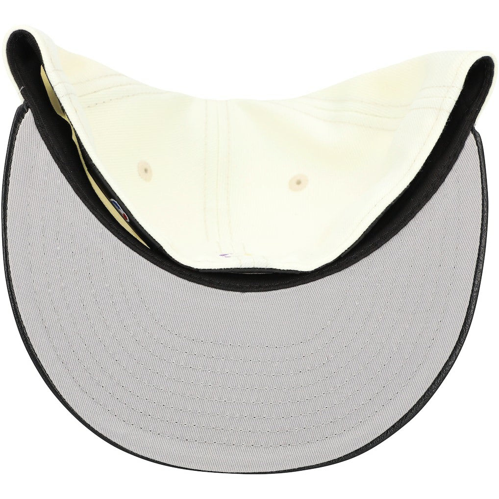 Los Angeles Lakers Faux Leather Visor Two-Tone 59FIFTY Fitted Hat White/Black | New Era Lifestyle