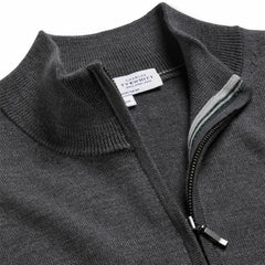 New York Jets Charles Tyrwhitt Merino Quarter-Zip Pullover Sweater Gray