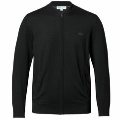 New York Jets Charles Tyrwhitt Merino Full-Zip Sweater Black