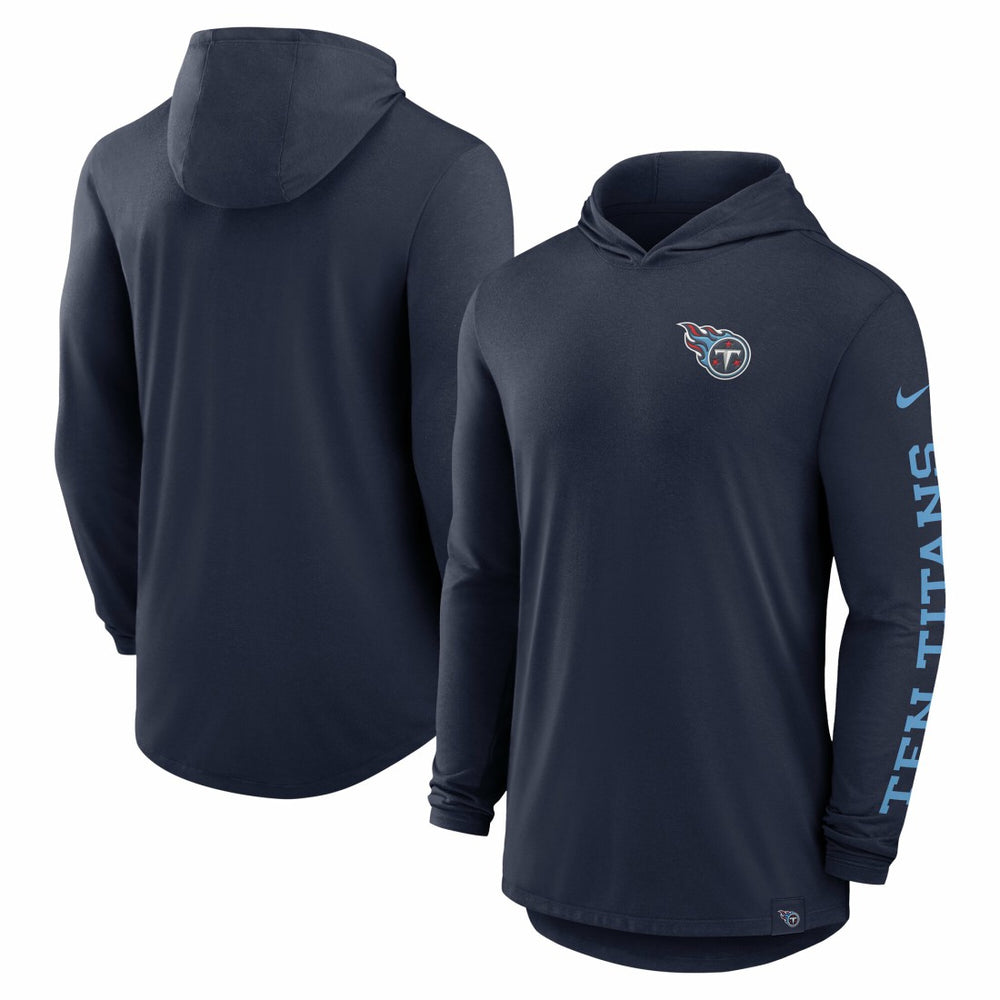 Nike Tennessee Titans Blitz Tri-Blend Dri-FIT Long Sleeve Hoodie T-Shirt Navy