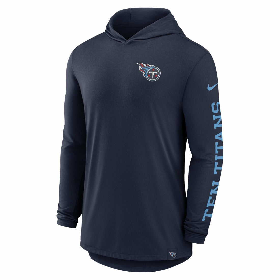 Nike Tennessee Titans Blitz Tri-Blend Dri-FIT Long Sleeve Hoodie T-Shirt Navy