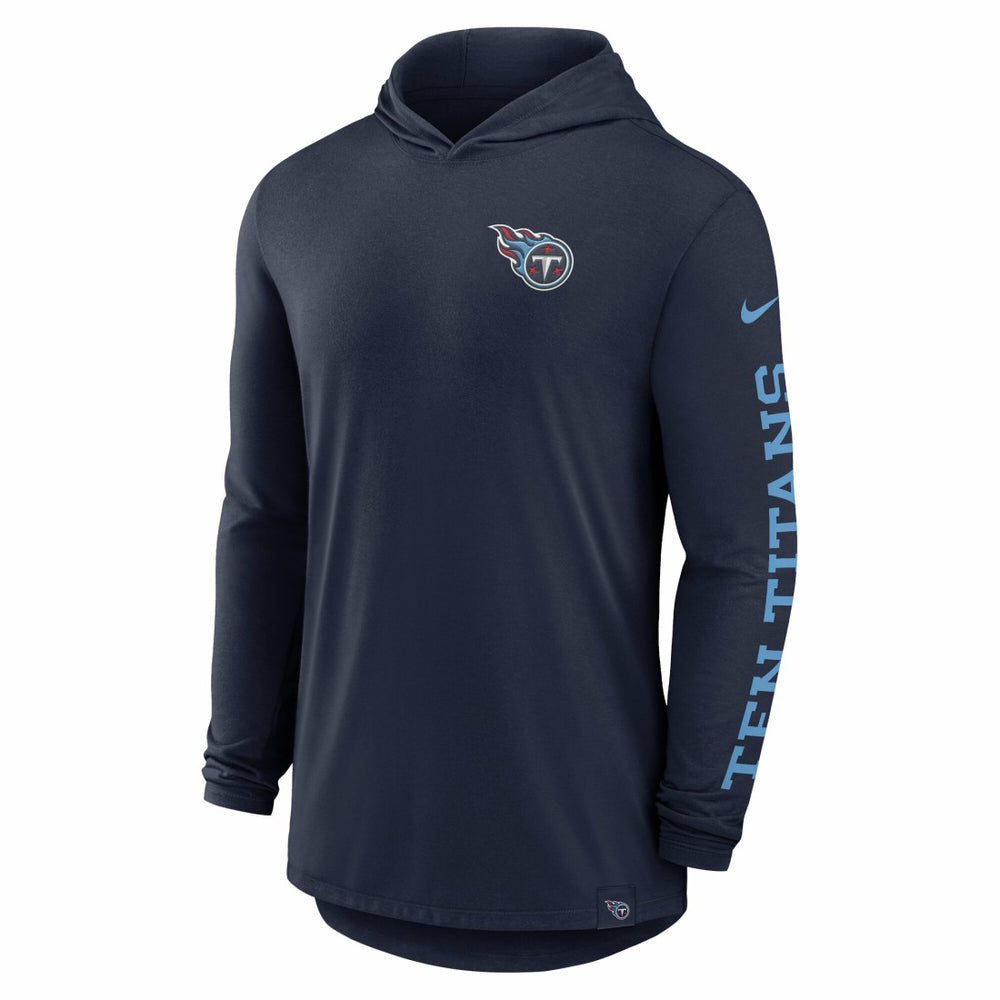 Nike Tennessee Titans Blitz Tri-Blend Dri-FIT Long Sleeve Hoodie T-Shirt Navy