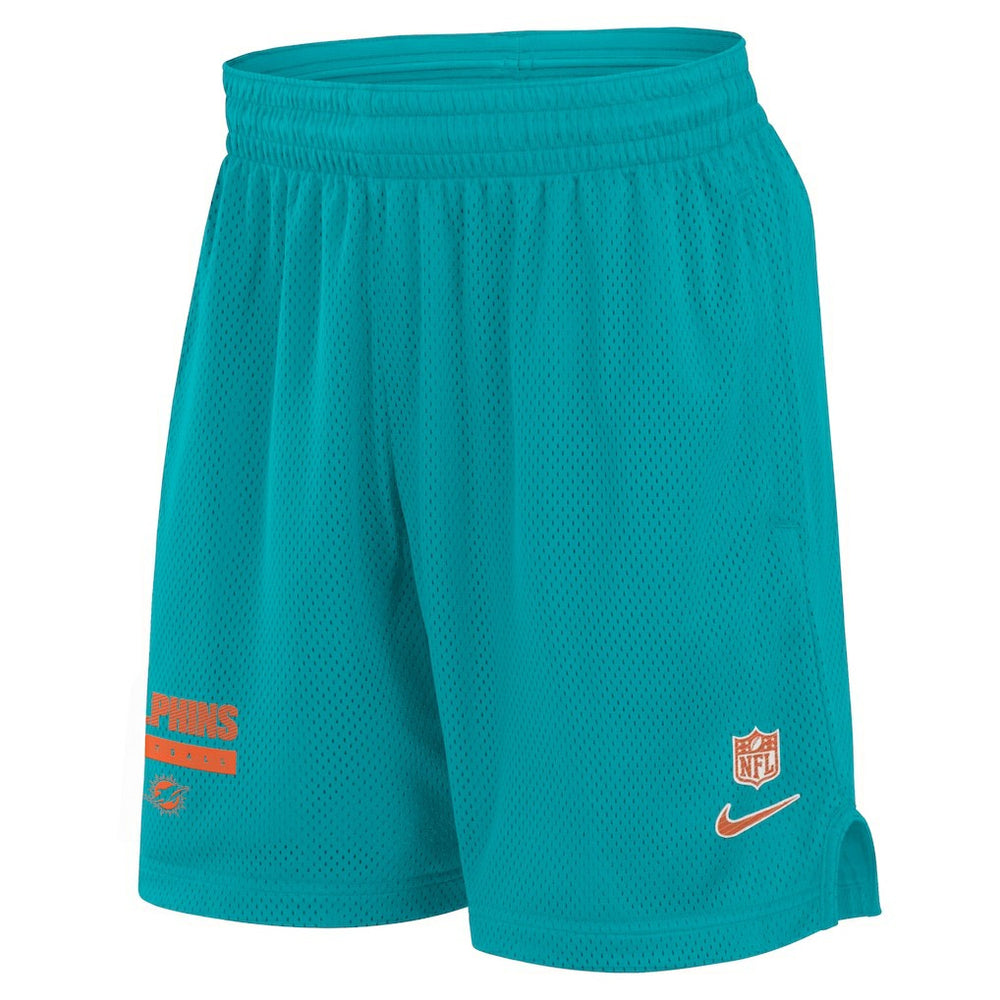Nike Miami Dolphins 2024 Sideline Performance Mesh Shorts Aqua