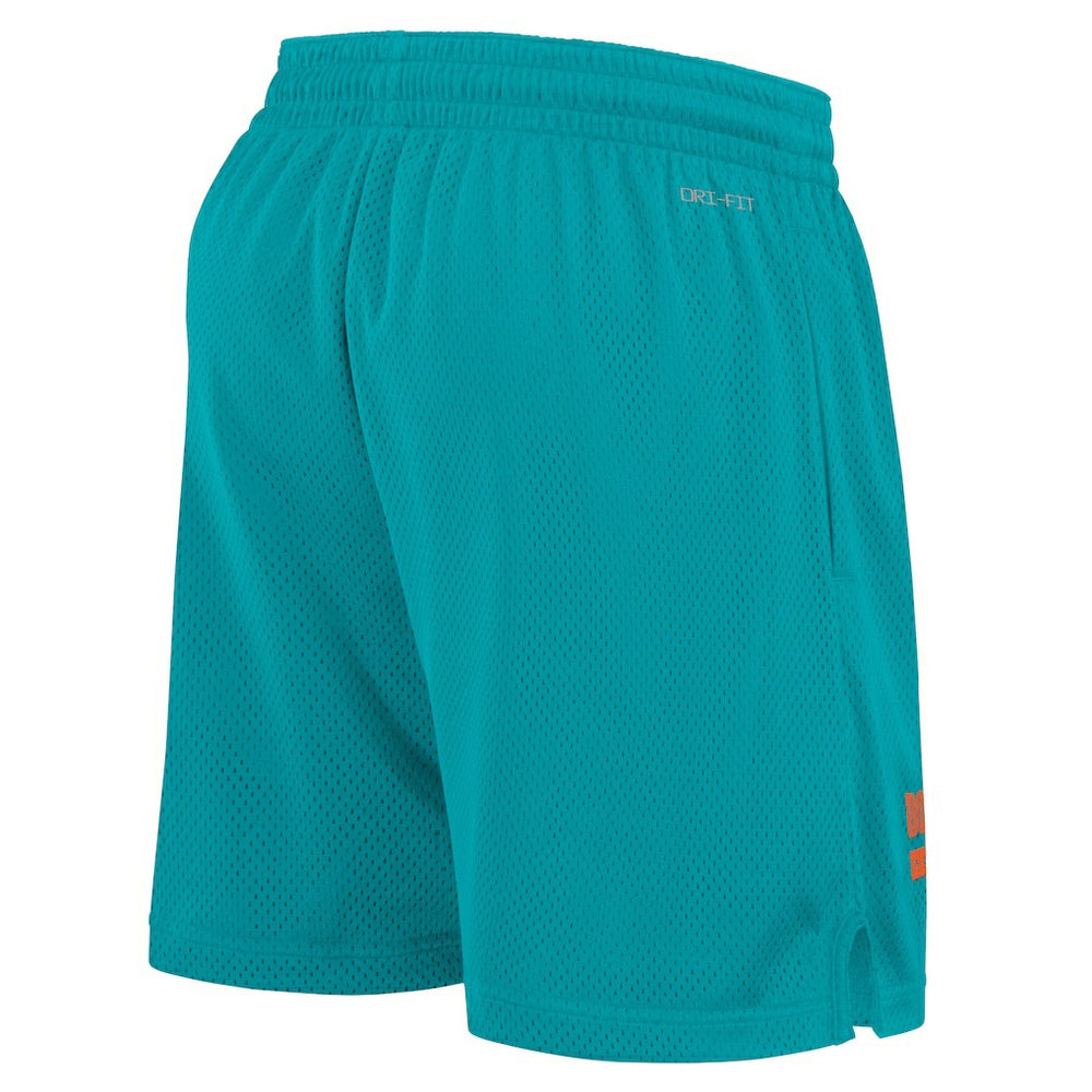 Nike Miami Dolphins 2024 Sideline Performance Mesh Shorts Aqua