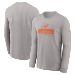 Nike Miami Dolphins Sideline Dri-FIT Long Sleeve T-Shirt Gray