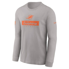 Nike Miami Dolphins Sideline Dri-FIT Long Sleeve T-Shirt Gray