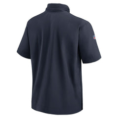 Nike Chicago Bears 2024 Sideline Coach Short Sleeve Half-Zip Hoodie Jacket Navy