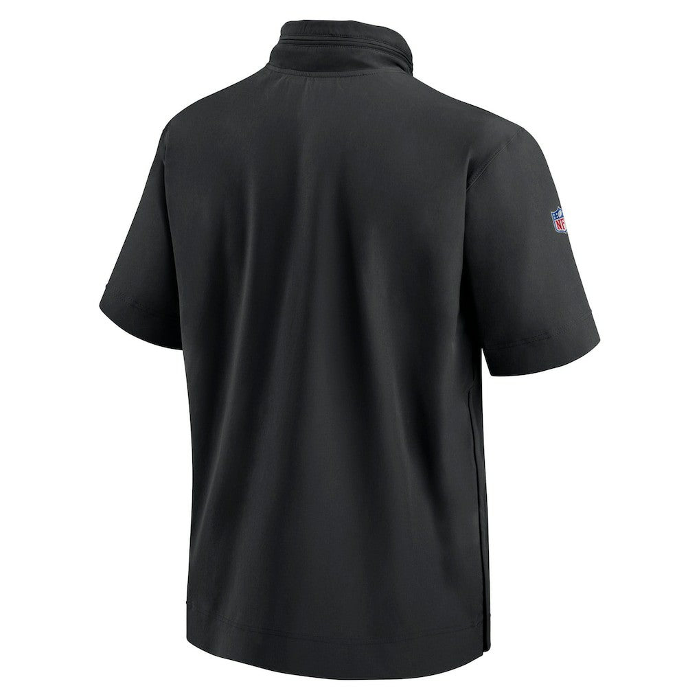 Nike Cincinnati Bengals 2024 Sideline Coach Short Sleeve Half-Zip Hoodie Jacket Black
