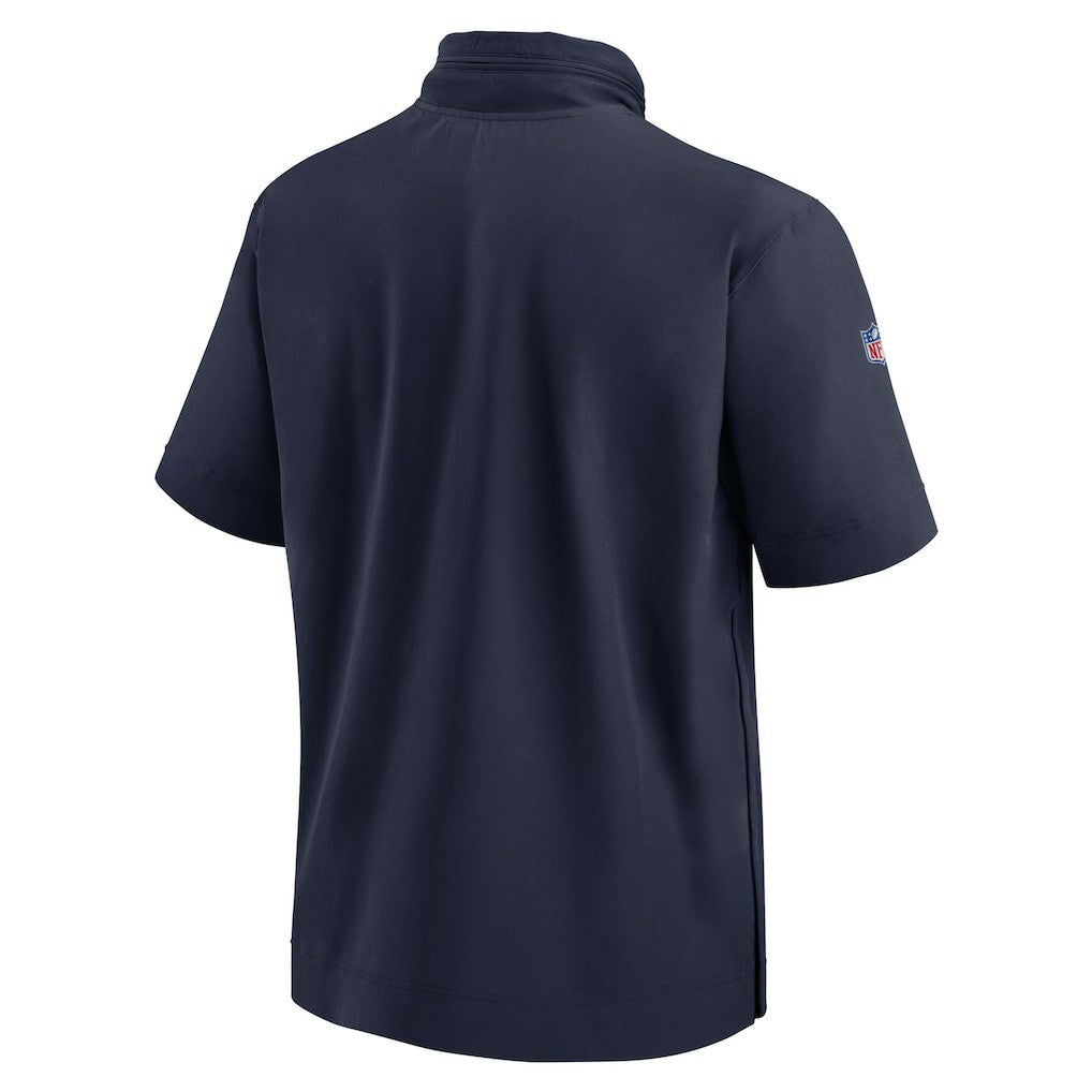 Nike Dallas Cowboys 2024 Sideline Coach Short Sleeve Half-Zip Hoodie Jacket Navy