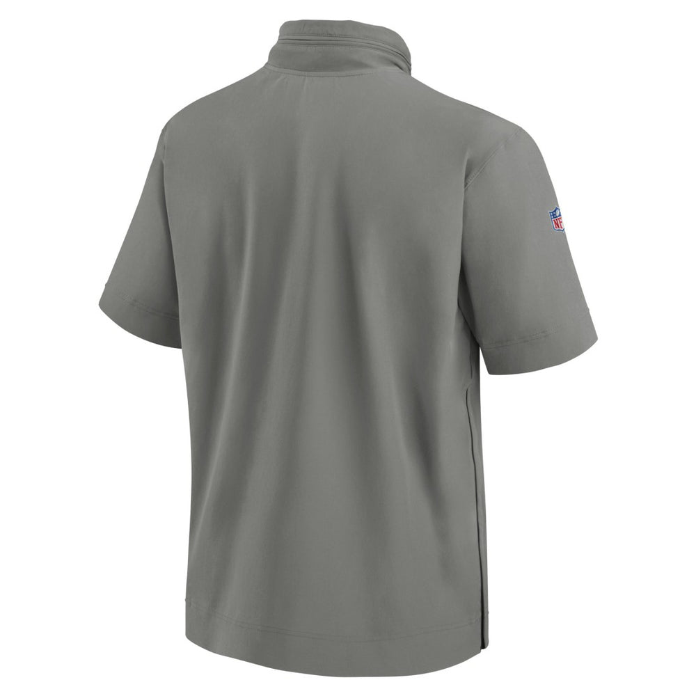 Nike Detroit Lions 2024 Sideline Coach Short Sleeve Half-Zip Hoodie Jacket Gray