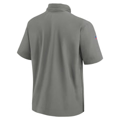 Nike Detroit Lions 2024 Sideline Coach Short Sleeve Half-Zip Hoodie Jacket Gray