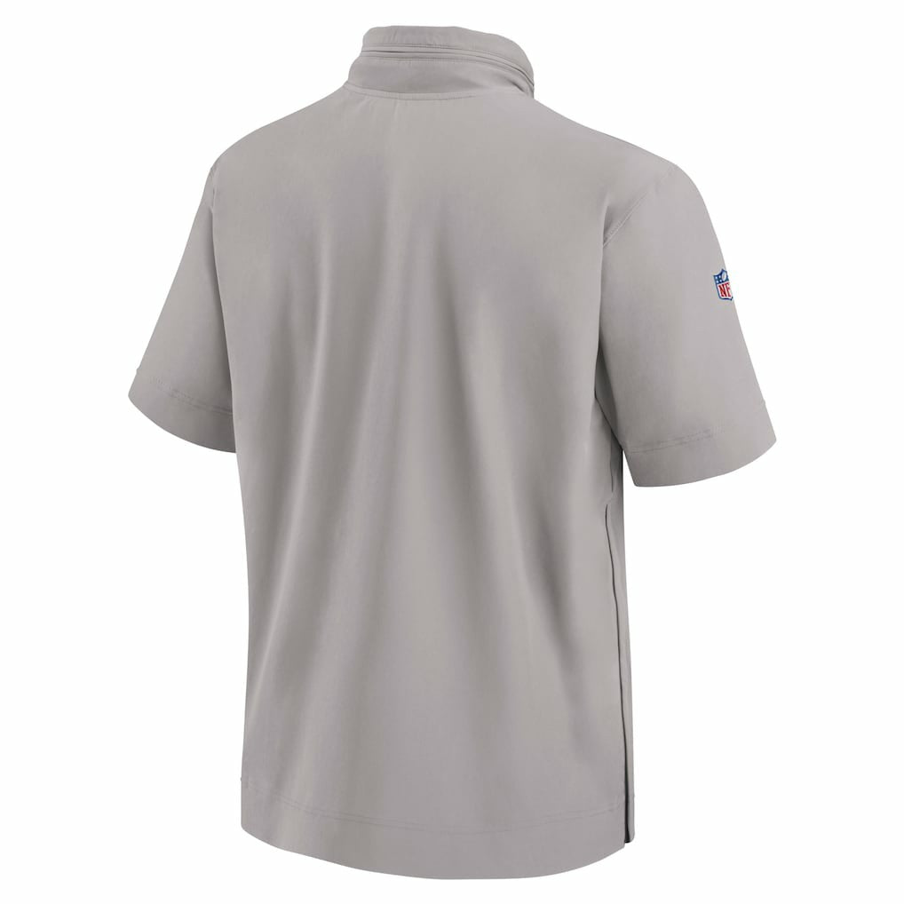 Nike Miami Dolphins 2024 Sideline Coach Short Sleeve Half-Zip Hoodie Jacket Gray