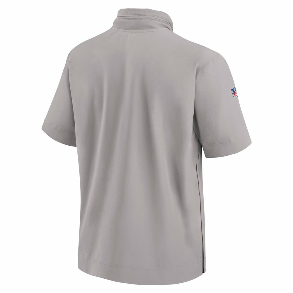 Nike Miami Dolphins 2024 Sideline Coach Short Sleeve Half-Zip Hoodie Jacket Gray