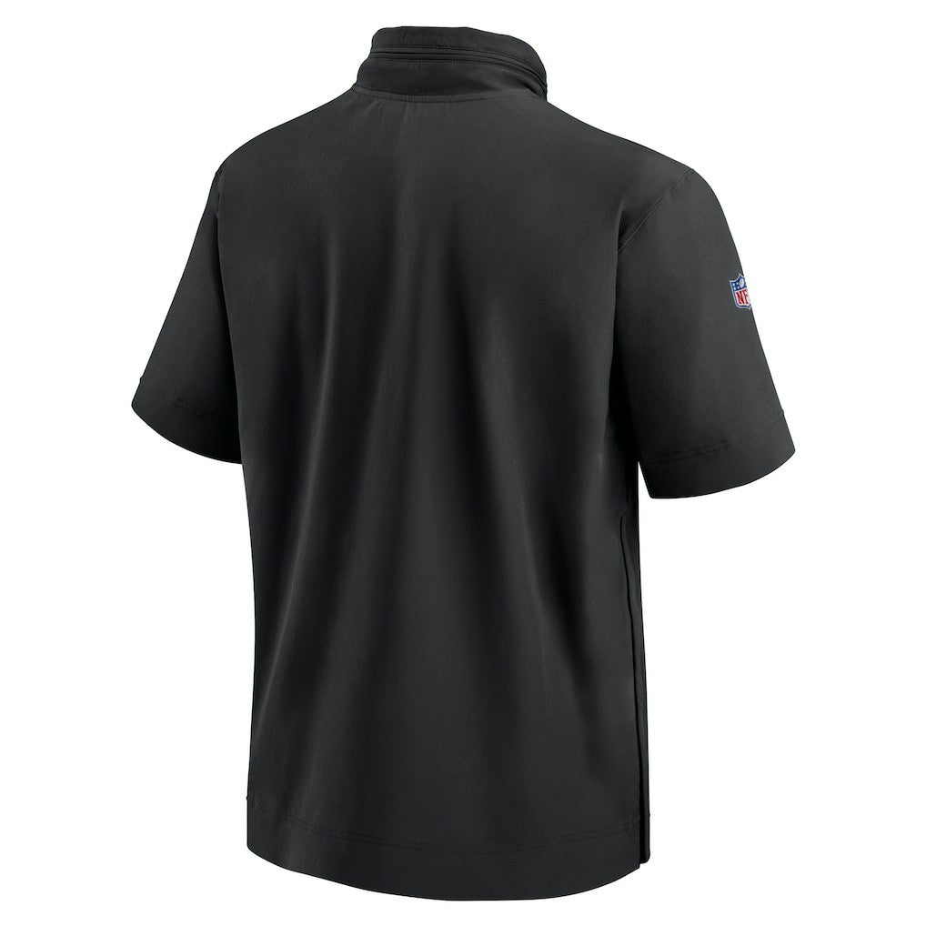 Nike Minnesota Vikings 2024 Sideline Coach Short Sleeve Half-Zip Hoodie Jacket Black